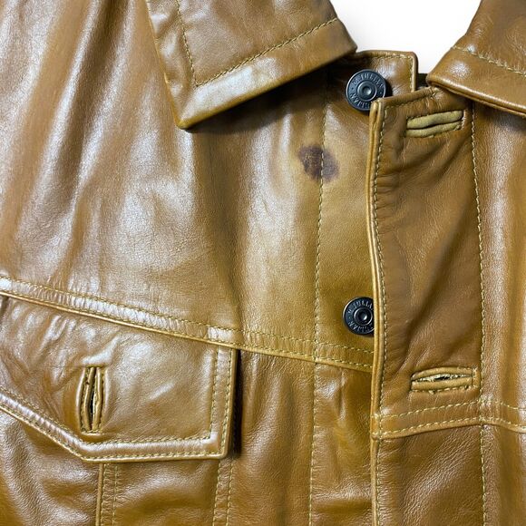 M Julian Mens Vintage Leather Vest Rust Brown 70s Hipster Sz Large - Picture 6 of 7